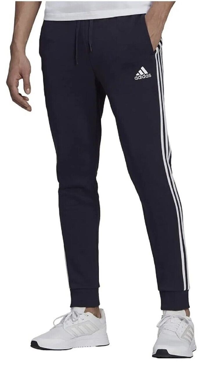 Adidas Essential Fleece Tapered Cuff Pants Men’s Size 3XL Legend Ink White NEW
